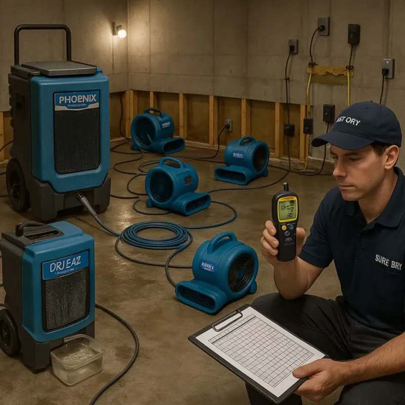 Structural Drying and Dehumidification process in Middlesex County, VA